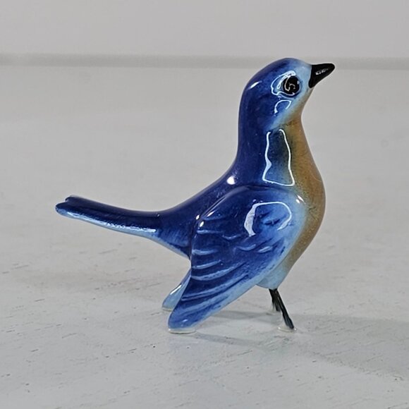 Hagen Renaker Mini Bluebird With Wire Legs Miniature Figurine RARE - Picture 1 of 8